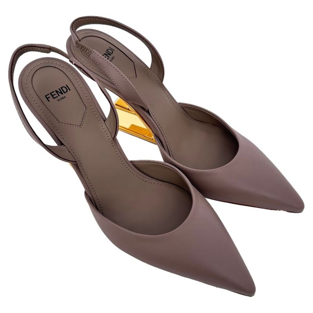 Fendi Fendi First Slingback Pumps in Beige Calf Leather - Picture 5 of 12